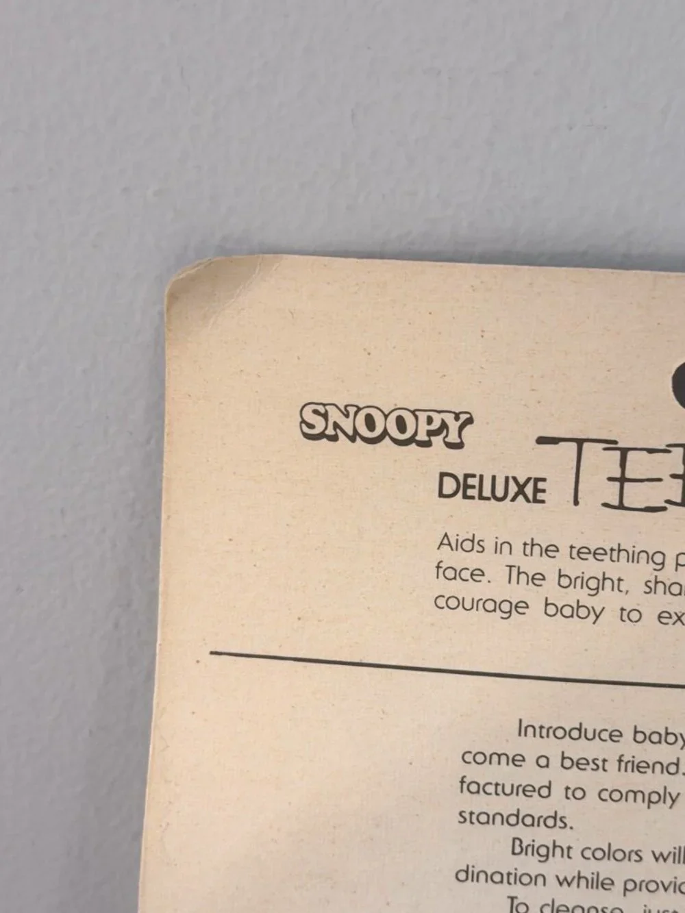 Vintage Danara Peanuts Baby Snoopy Deluxe Teether Toy Spins Non Toxic Washable